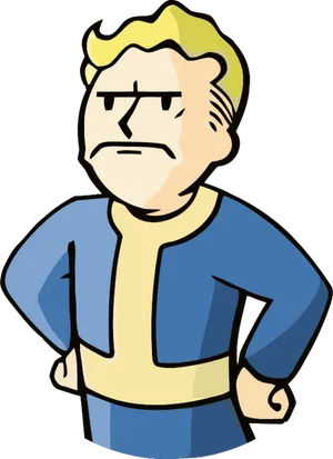 Cartoon Boy Arms Akimbo PNG Image