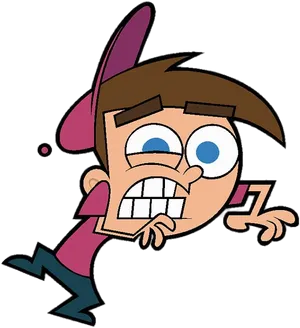 Cartoon Boy Frightened Expression PNG Image