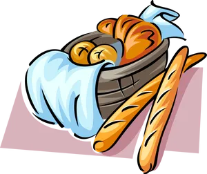 Cartoon Breadin Basket PNG Image