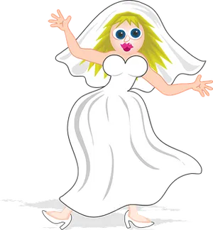 Cartoon Bride Celebration PNG Image