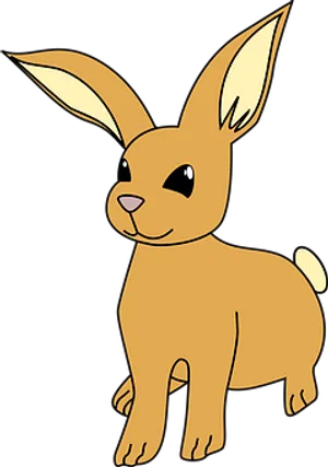 Cartoon Brown Bunny Graphic PNG Image