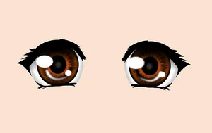 Cartoon Brown Eyes Illustration PNG Image