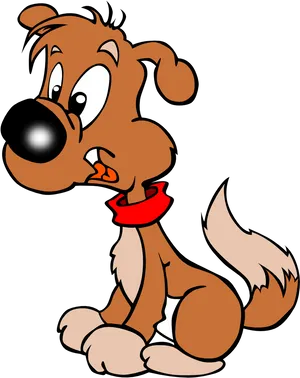 Cartoon Brown Puppy Illustration PNG Image