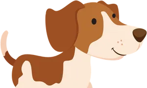 Cartoon Brownand White Dog PNG Image