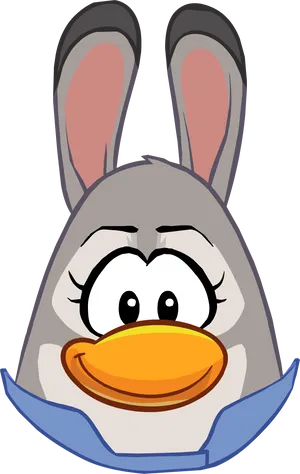 Cartoon Bunny Character Head PNG Image