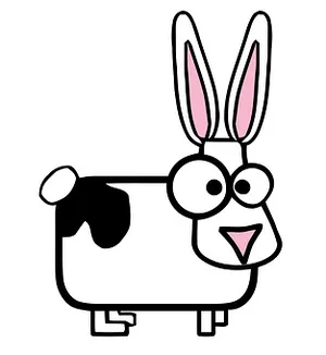 Cartoon Bunny Cow Hybrid PNG Image