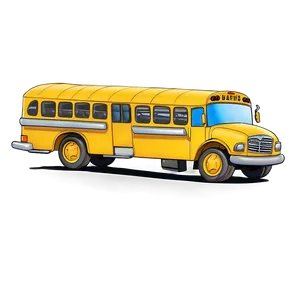 Cartoon Bus On Road Png Kpg6 PNG Image