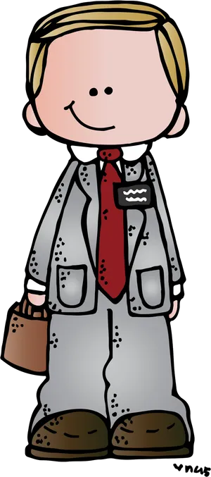 Cartoon Businessman Character PNG Image