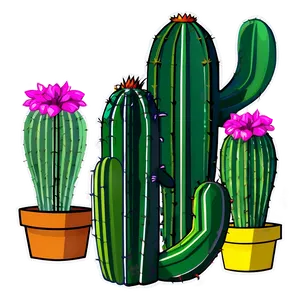 Cartoon Cactus Character Png Ewq51 PNG Image