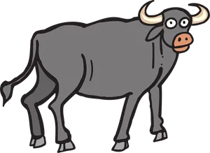 Cartoon Calf Standing PNG Image