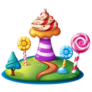 Cartoon Candy Land Scene Png 06202024 PNG Image