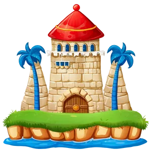 Cartoon Castle By The Sea Png Okt35 PNG Image