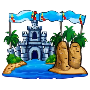 Cartoon Castle By The Sea Png Vgr99 PNG Image