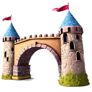 Cartoon Castle With Bridge Png Lhe PNG Image