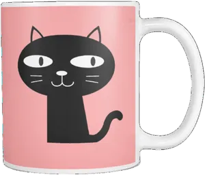 Cartoon Cat Mug Design PNG Image