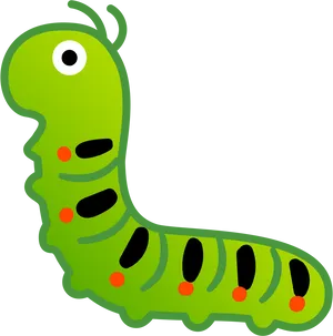 Cartoon Caterpillar Green PNG Image