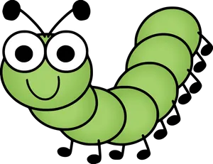 Cartoon Caterpillar Smiling.png PNG Image