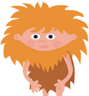 Cartoon Caveman Illustration PNG Image