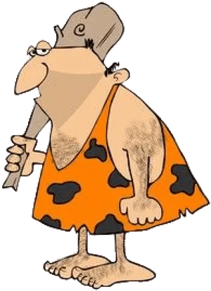 Cartoon Caveman With Club PNG Image