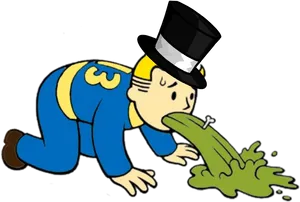 Cartoon Character Vomitingin Top Hat PNG Image