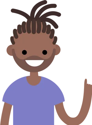 Cartoon Character With Dreads PNG Image