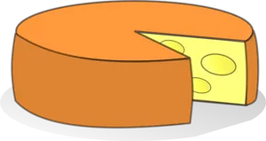 Cartoon Cheese Wheeland Slice PNG Image