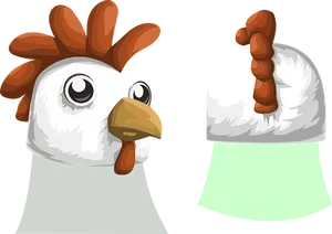 Cartoon Chicken Headand Helmet PNG Image