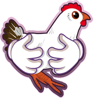 Cartoon Chicken Sticker PNG Image