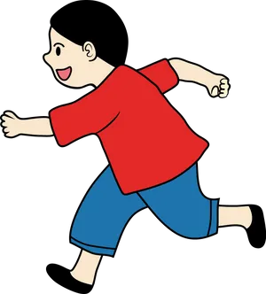 Cartoon Child Running PNG Image