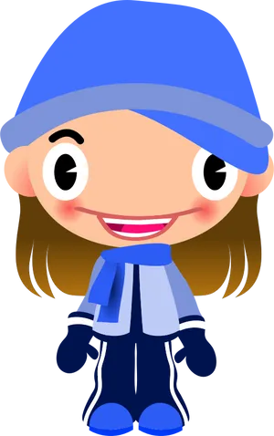 Cartoon Childin Winter Clothes PNG Image