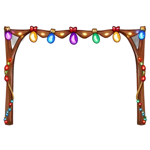 Cartoon Christmas Lights Frame Png Cjb PNG Image