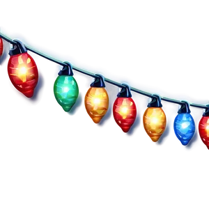 Cartoon Christmas Lights Garland Png Elj PNG Image