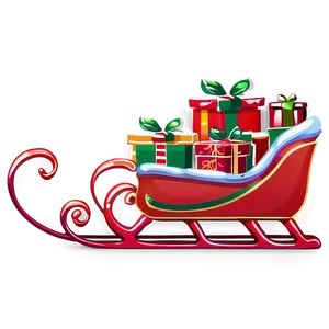 Cartoon Christmas Sleigh Png Kkw PNG Image