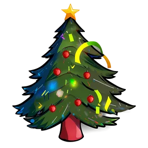 Cartoon Christmas Tree D PNG Image