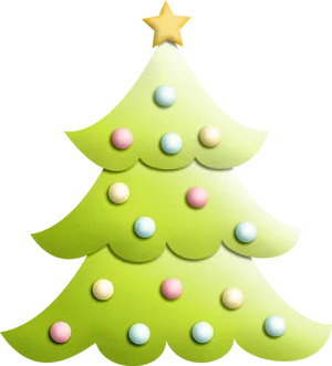 Cartoon Christmas Tree Graphic PNG Image