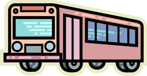 Cartoon City Bus Illustration PNG Image