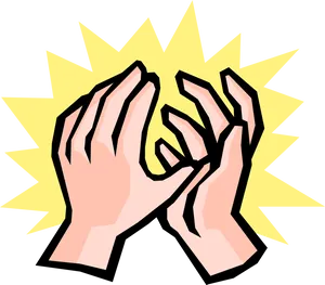 Cartoon Clapping Hands Illustration PNG Image