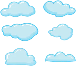 Cartoon Clouds Collection PNG Image