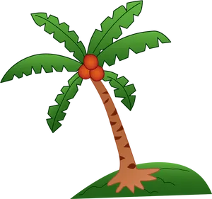 Cartoon Coconut Tree Graphic PNG Image