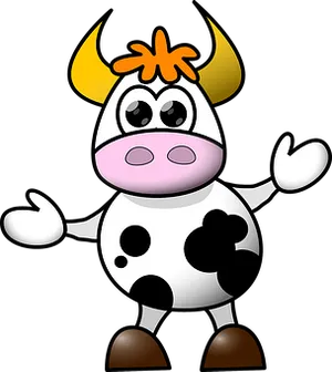 Cartoon Cow Character PNG Image