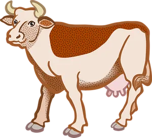 Cartoon Cow Illustration PNG Image