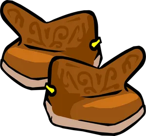 Cartoon Cowboy Boots Illustration PNG Image