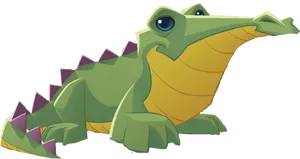 Cartoon Crocodile Smiling PNG Image