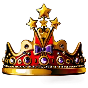 Cartoon Crown With Stars Png Iwc PNG Image