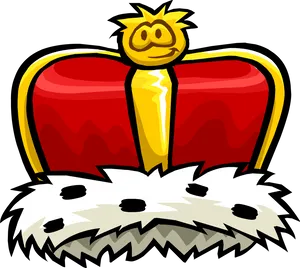 Cartoon Crownwith Face PNG Image