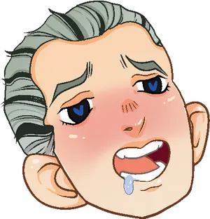 Cartoon Crying Emote PNG Image