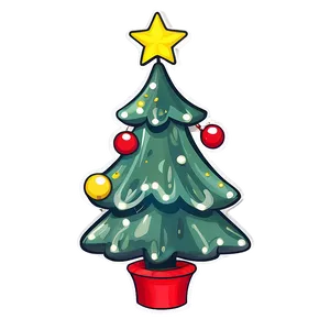 Cartoon Cute Christmas Tree Png 06252024 PNG Image