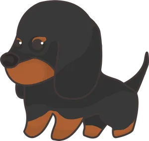 Cartoon Dachshund Illustration PNG Image