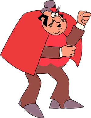 Cartoon Detectivein Red Cape PNG Image