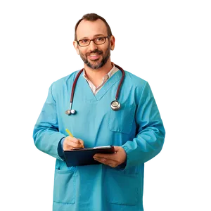 Cartoon Doctor Holding Clipboard Png Eom41 PNG Image